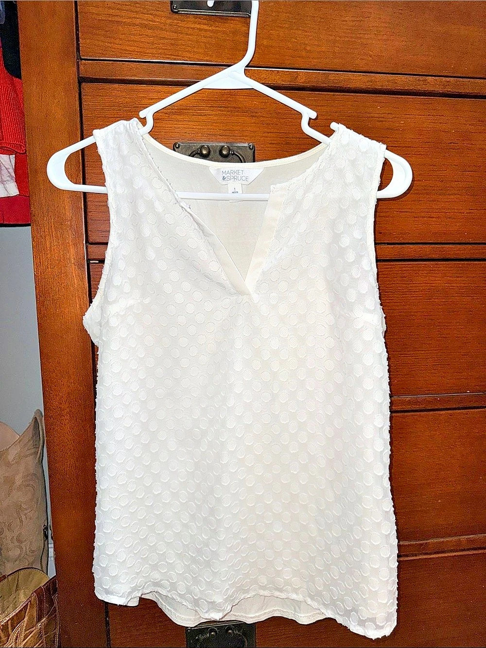 Market & Spruce Textured Polka Dot Tank Top Size Small